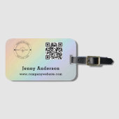 QRコードの会社名とロゴおよびバッグラベル ラゲッジタグ (正面横)