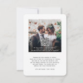 QRコードの写真結婚Webサイトのシンプルタイプライター サンキューカード (裏面)