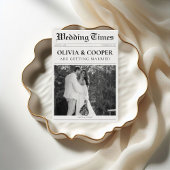 QRコードの出欠詳細を新聞で結婚式 招待状