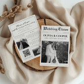 QRコードの出欠詳細を新聞で結婚式 招待状