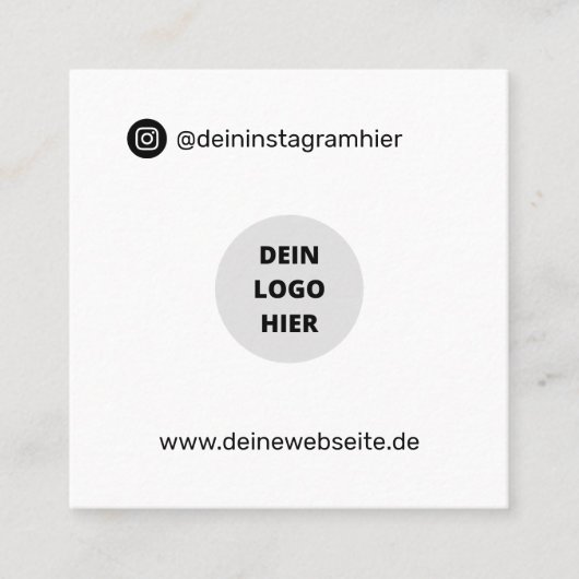 QRコードの変動 –  スクエア名刺 (正面)