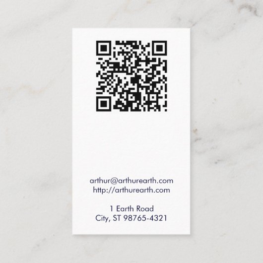QRコードの宇宙からの地球 名刺 (裏面)