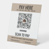 QRコードの支払いに対するお客様のスキャンこちらへの支払い 台座サイン (正面)