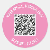 QRコードの文字と色カスタムシールのギフト ラウンドシール (正面)