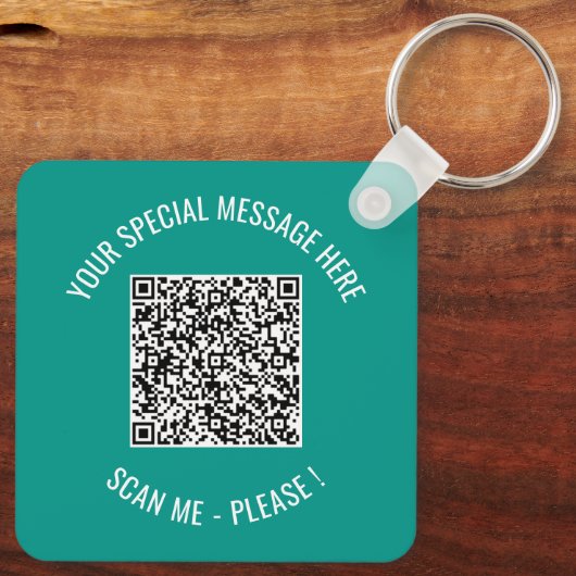 QRコードの文字カスタムとカラーギフトキーチェーン キーホルダー (裏面)