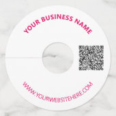 QRコードの文字カスタムとカラーワイングラスラベル ワイングラスタグ (正面)