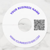 QRコードの文字カスタムとカラーワイングラスラベル ワイングラスタグ (裏面)