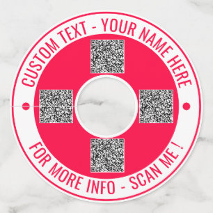 QRコードの文字カスタムとカラーワイングラスラベル ワイングラスタグ