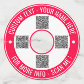 QRコードの文字カスタムとカラーワイングラスラベル ワイングラスタグ (正面)