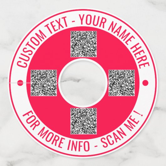 QRコードの文字カスタムとカラーワイングラスラベル ワイングラスタグ (裏面)