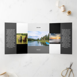 Qrコードの新しいグレーの黒いトーンの二乗 三つ折りカード