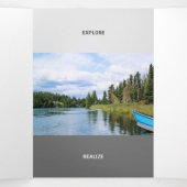 Qrコードの新しいグレーの黒いトーンの二乗 三つ折りカード (内部中)