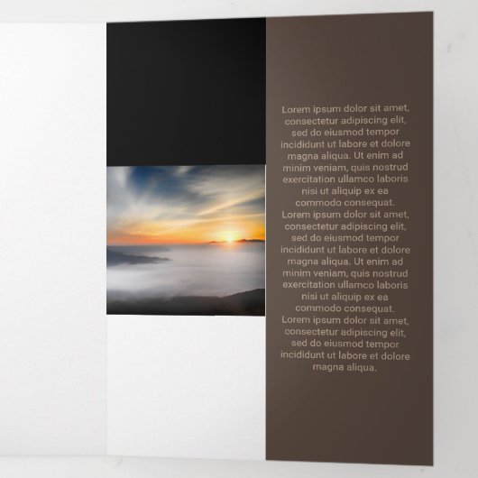 Qrコードの新しい茶色のトーン二乗 三つ折りカード (内部最後)