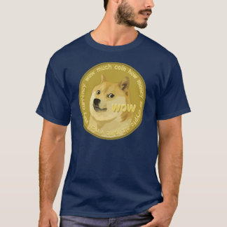 "QRコードの月"のへのDogecoin暗いTシャツ Tシャツ
