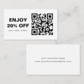 QRコードの白黒の割引コードのスキャン 名刺 (正面/裏面)