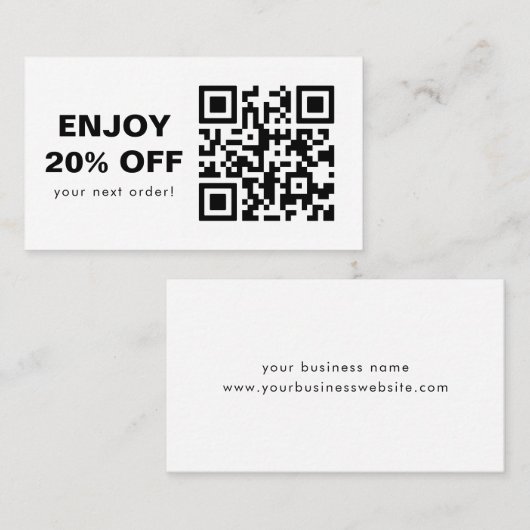 QRコードの白黒の割引コードのスキャン 名刺 (正面/裏面)