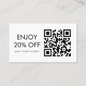 QRコードの白黒の割引コードのスキャン 名刺 (正面)