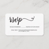 QRコードの結婚ウェブサイト予約ミニマリスト エンクロージャーカード (正面)