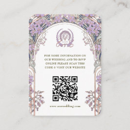 QRコードの結婚ウェブサイト情報アールヌーボー エンクロージャーカード