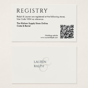 QRコードの結婚ギフト登録格納装置カード