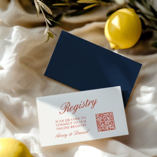 QRコードの結婚レジストリアイボリー エンクロージャーカード