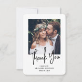 QRコードの結婚写真Webサイトシンプルのスクリプモダント サンキューカード (正面)