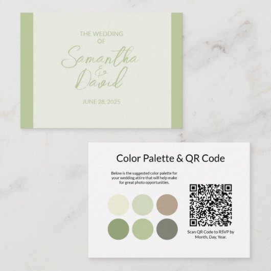 QRコードの結婚装Sageエンクロージャカード エンクロージャーカード (正面/裏面)