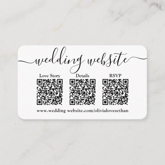 QRコードの結婚WebサイトとRSVP写真レスポンス エンクロージャーカード (正面)