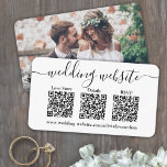QRコードの結婚WebサイトとRSVP写真レスポンス エンクロージャーカード<br><div class="desc">共有婚約または写真結婚の1つをし、シックなQRコードエンクロージャカードでRSVPモダン応答をシンプル化。写真とすべての文字はシンプルに対してカスタマイズのだ。(画像の配置のヒント：写真を正確に中央に配置する簡単方法は、Zazzleウェブサイトにアップロードする前にトリミングする。 電話カメラでQRコードをスキャンすることにより、ゲストはWebサイトに直接結婚送信され、より多くの詳細を求め、招待に返信する。オンラインのrsvpプロセス減らは、カードがメールに失った入る可能性がある。また、食事の選択、食物アレルギー、曲の要求など頼の詳細な情報を得ることができるように、より汎用性が高い。すべての応答情報を削除パーソナライズされたまたは削除できる。白黒デザインはミニマルモダンタイポグラフィ、手書きの台本の書道、3カスタム写真のQRコード、お好みの1。このカードはスタイリッシュ、ウェブサイト情報を結婚式招待状スイートに含める方法を作る。</div>