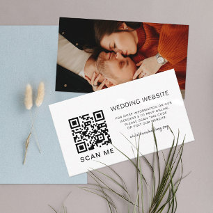 QRコードの結婚Webサイトの写真エンクロージャ ノートカード