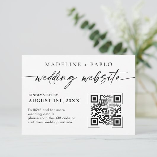 QRコードの結婚Webサイトカード模倣スクリプト 出欠カード (スタンド正面)