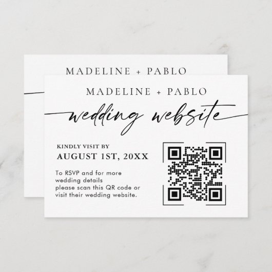 QRコードの結婚Webサイトカード模倣スクリプト 出欠カード (正面/裏面)