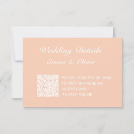 QRコードの結婚Webサイト詳細エンクロージャカード 出欠カード