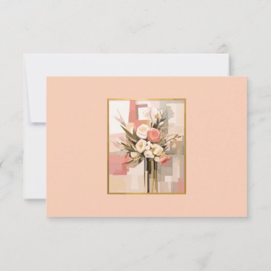 QRコードの結婚Webサイト詳細エンクロージャカード 出欠カード (裏面)