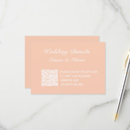 QRコードの結婚Webサイト詳細エンクロージャカード 出欠カード