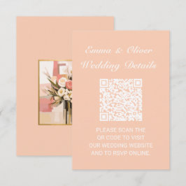 QRコードの結婚Webサイト詳細エンクロージャカード 出欠カード