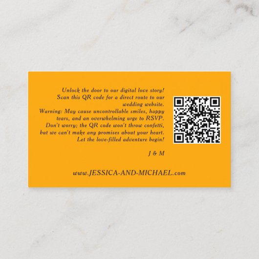 🌻QRコードの結婚Webサイト 名刺 (裏面)