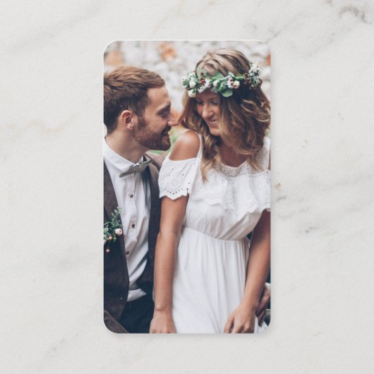 QRコードの結婚WebサイトRSVPフォトエンクロージャカード 名刺 (裏面)