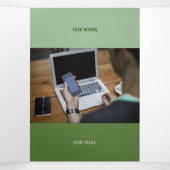 Qrコードの緑の四角形の種類 三つ折りカード (内部中)