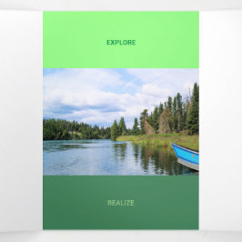 Qrコードの緑の色調の二乗 三つ折りカード