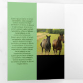 Qrコードの緑の色調の二乗 三つ折りカード (内部最初)