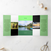 Qrコードの緑の色調の二乗 三つ折りカード (内部)