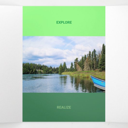 Qrコードの緑の色調の二乗 三つ折りカード (内部中)