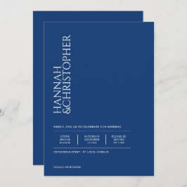 QRコードの美しい青結婚色 招待状