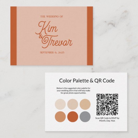 QRコードの装結婚装テラコッタエンクロージャカード エンクロージャーカード (正面/裏面)