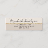 QRコードの追加ソーシャルメディアのループ金ゴールドグリッター モダン スキニー名刺 (正面)