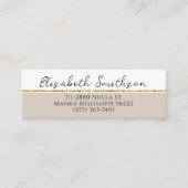 QRコードの追加ソーシャルメディアのループ金ゴールドグリッター モダン スキニー名刺 (正面)