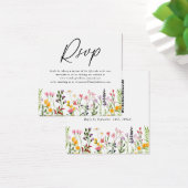 QRコードの野の花の結婚式RSVPカード (デスク)