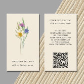QRコードの野の花プロフェッショナル名刺 名刺