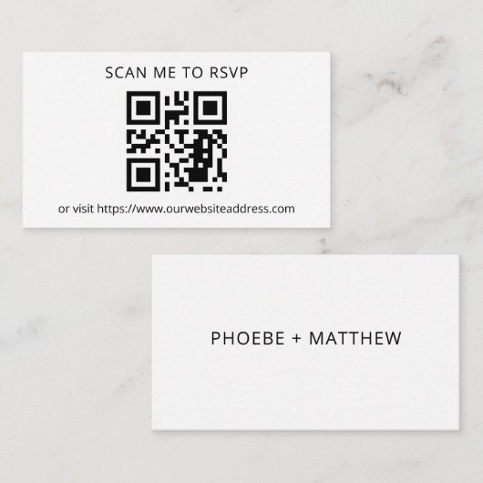 QRコードのRSVPを追加結婚する エンクロージャーカード (正面/裏面)